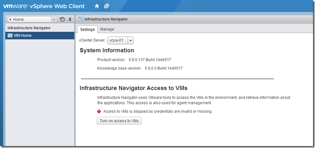 VIN 5.8 - Access to VMs