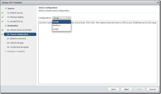 vCOps 5.8 - Deploy OVF - Sizing configuration