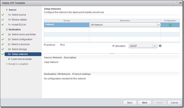 vCOps 5.8 - Deploy OVF - Select network