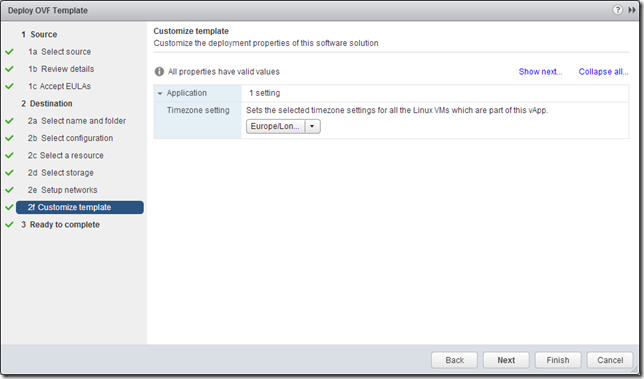 vCOps 5.8 - Deploy OVF - Set timezone