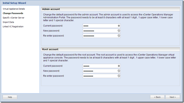 vCOps 5.8 - Initial configuration - Change Passwords