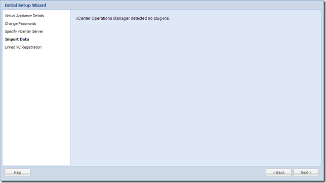 vCOps 5.8 - Initial configuration - Import data