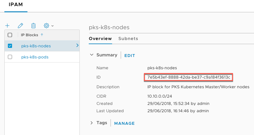 NSX-T IP Block ID