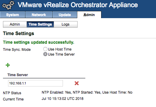 vRO NTP Server